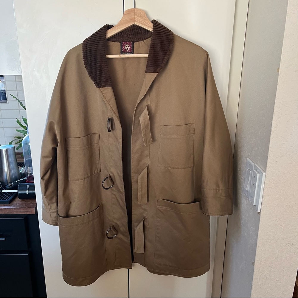 Anne Klein Tan Jacket with Corduroy Brown Collar